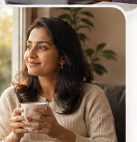 Person feeling calm and balanced