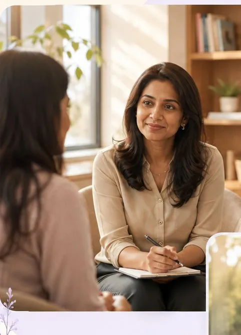 Therapist listening with care during a session